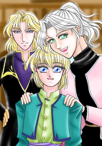 一応、エルザム、ライ、カトライアさんのつもり…もっとライはかわいく描きたかった(--;)